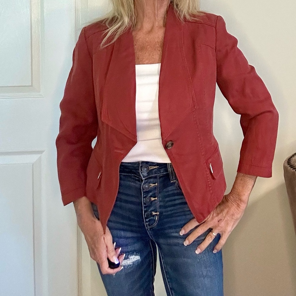 WHBM Rust Red Blazer Jacket 6 EXC like new